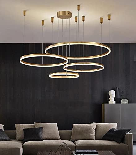 4 Rings Full Spread Gold LED Chandelier
