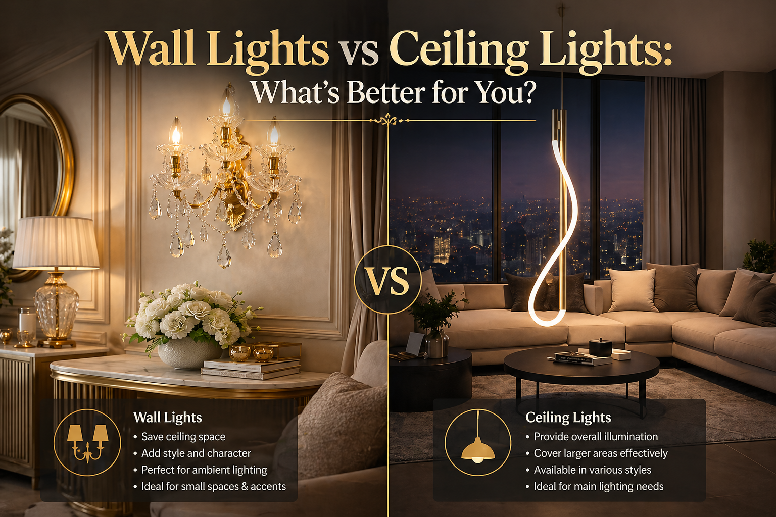 Wall Lights vs Ceiling Lights: What’s Better for You?
