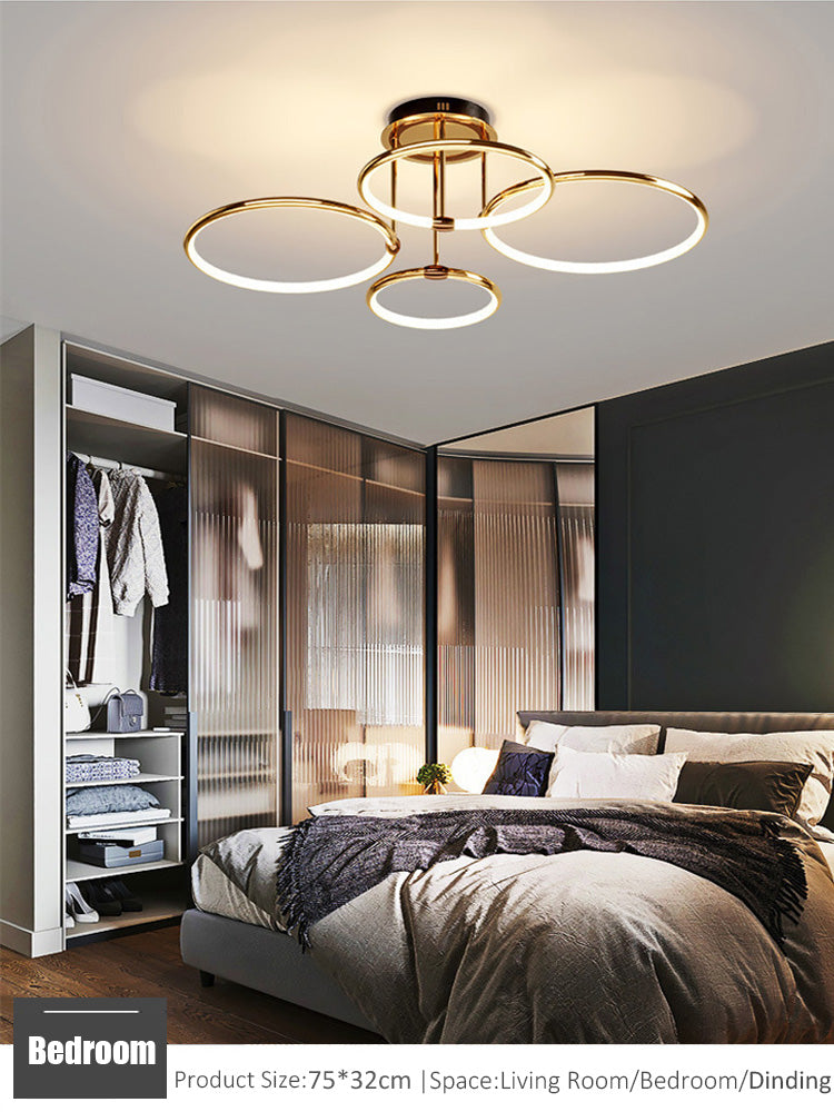 Modern 4 Ring Ceiling LED Chandelier