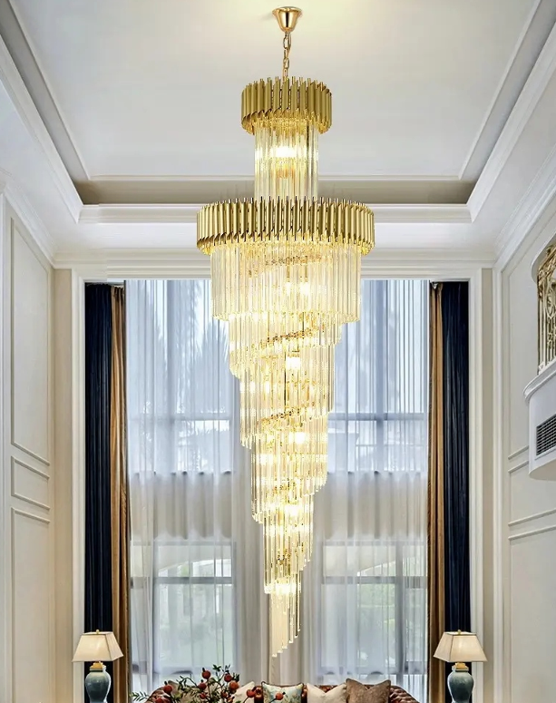 Spiral long Chandelier