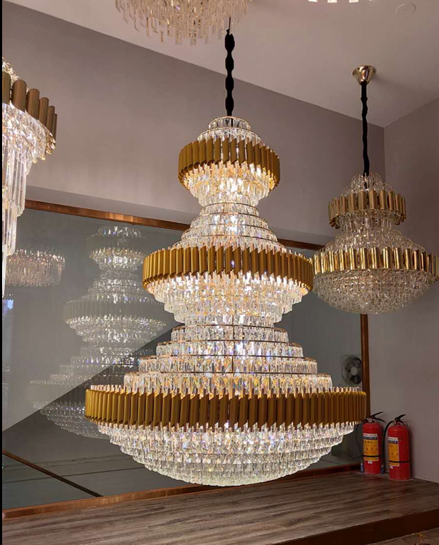 3 Tier Gold Chandelier