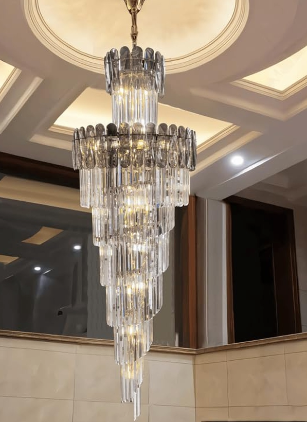 Spiraling Flights Crystal Chandelier