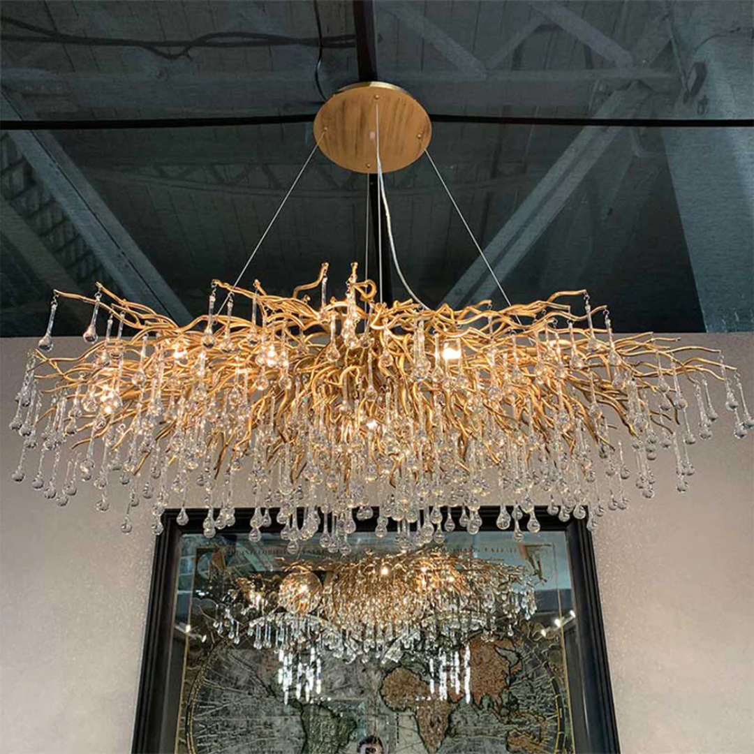 Glass Drops Modern Chandelier - Sparc Lights