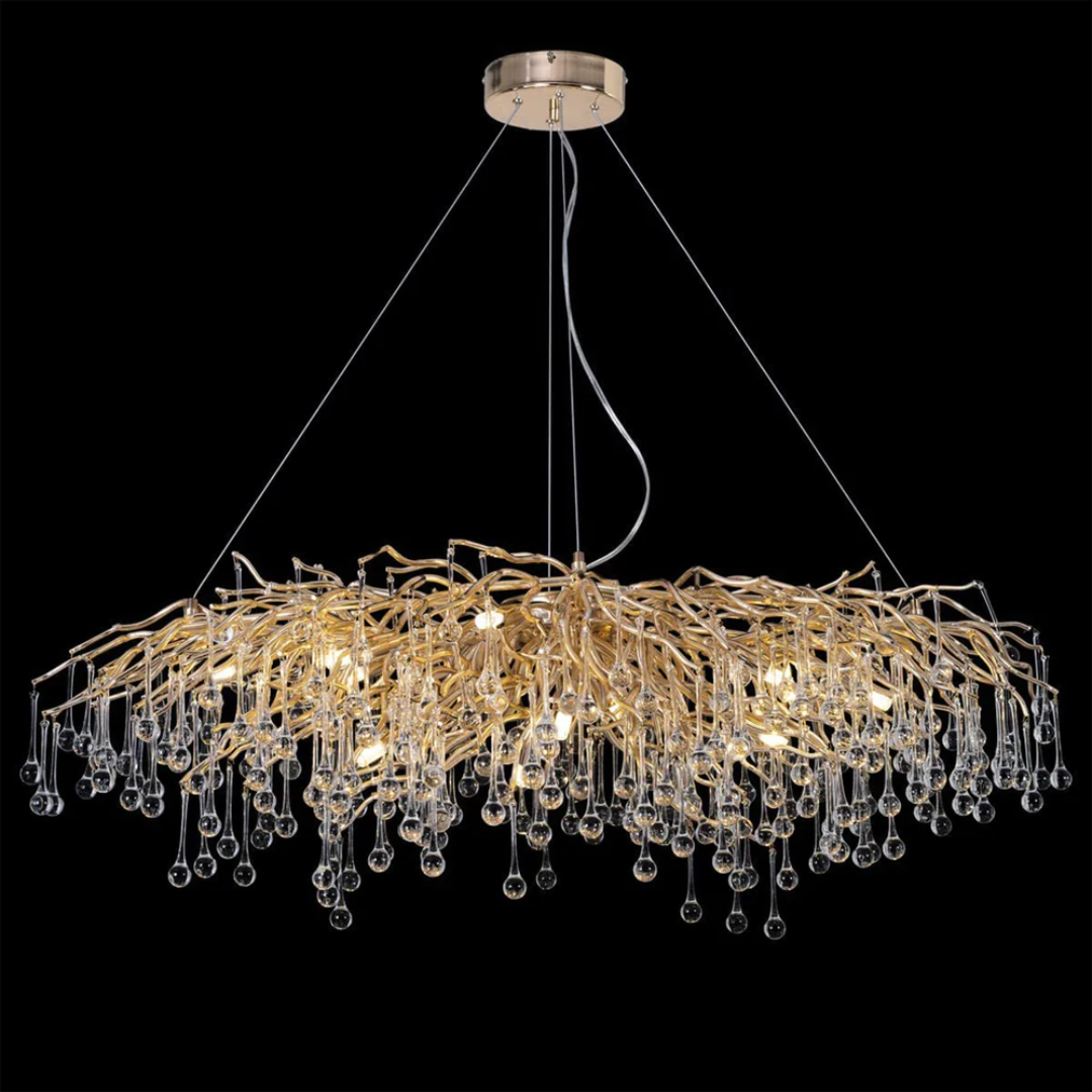 Glass Drops Modern Chandelier - Sparc Lights