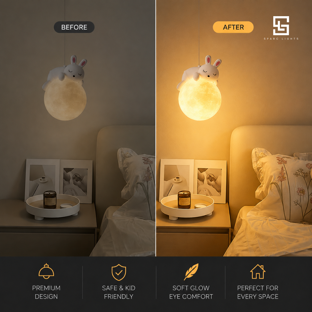 Rabbit LED Wall Lamp for Kids Room - Adjustable Rabbit Light