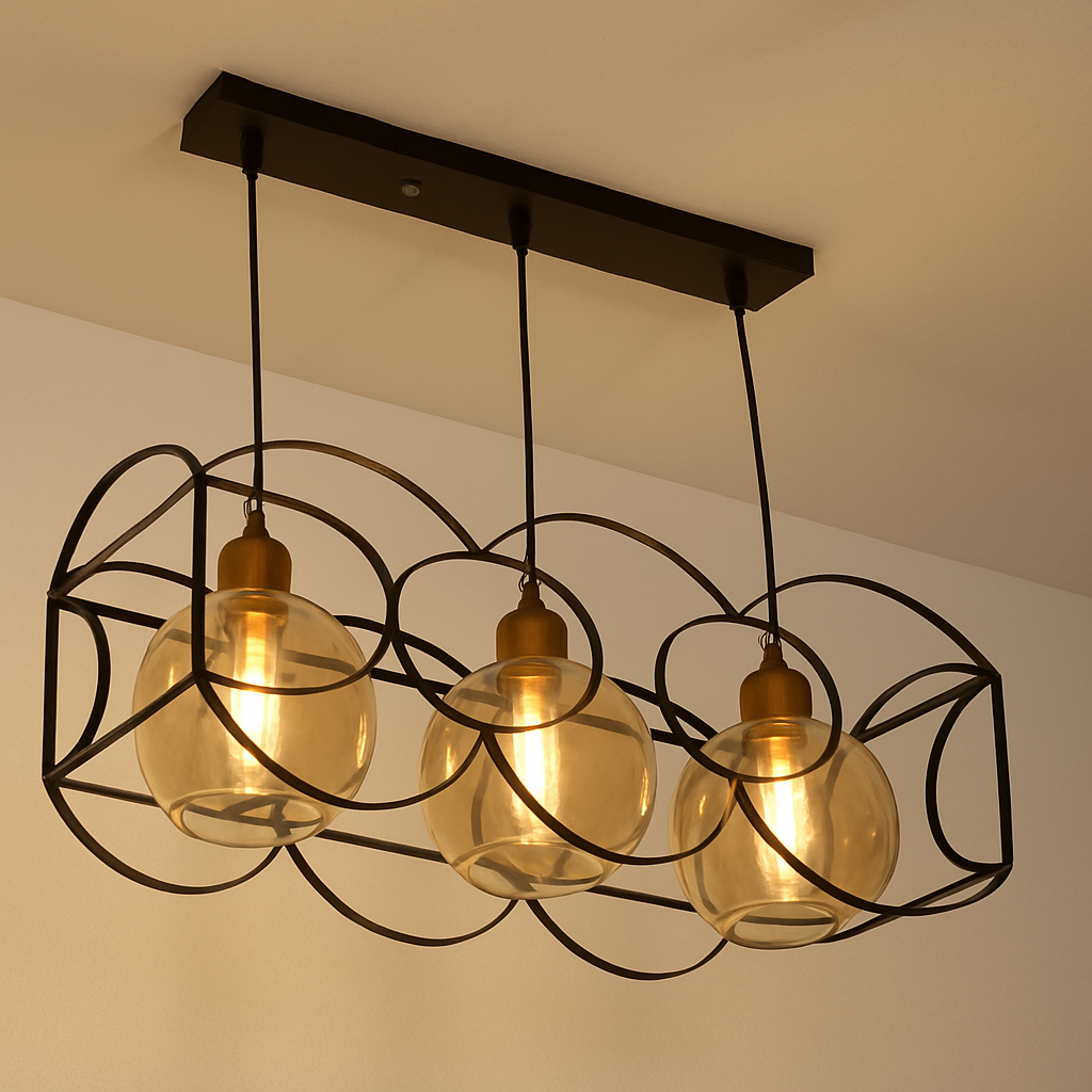 3 orbs hanging light