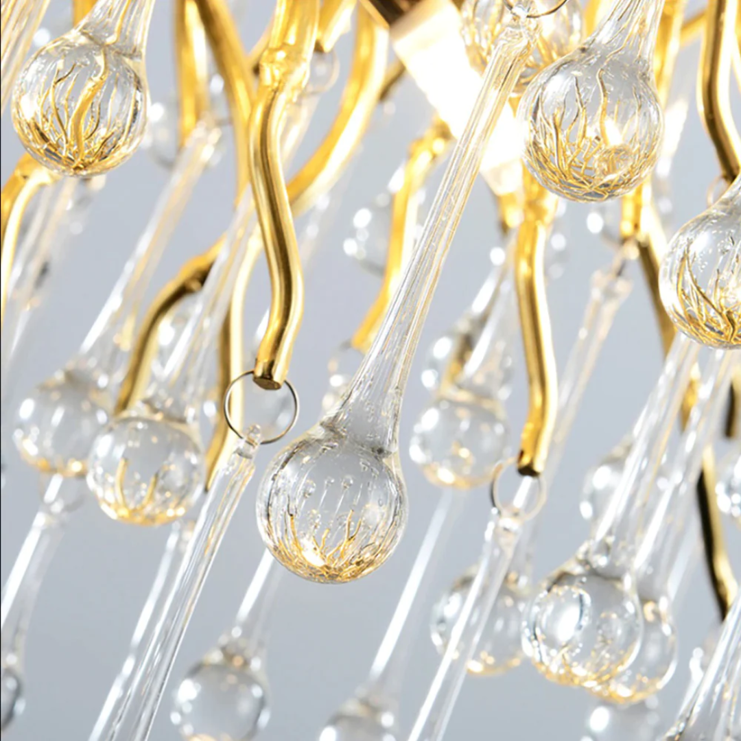 Glass Drops Modern Chandelier - Sparc Lights