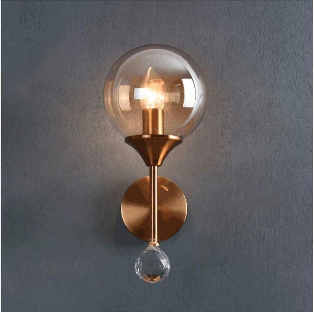 Minimalist Amber & Smoke Bulb Wall Light - Sparc Lights