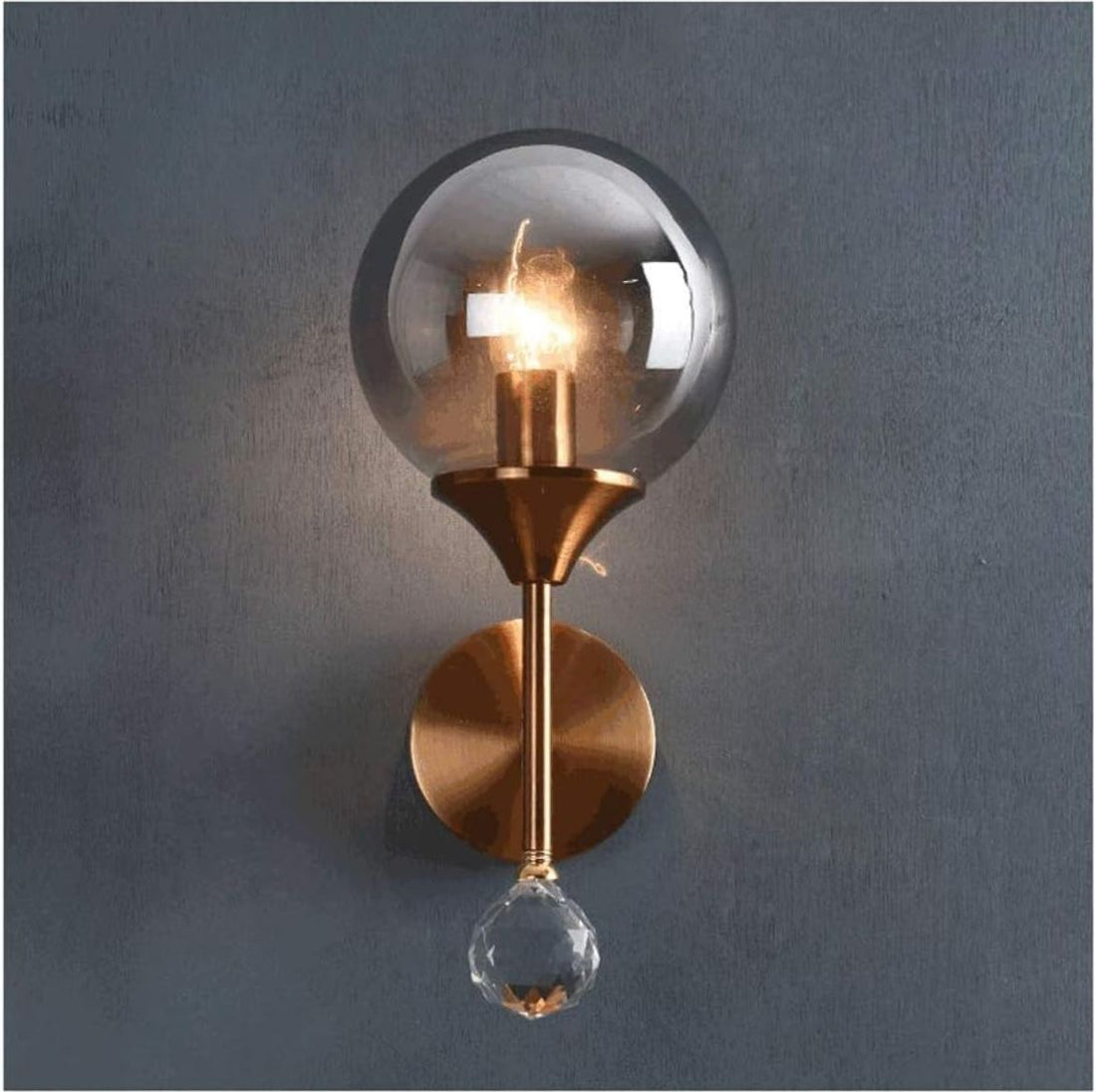 Minimalist Amber & Smoke Bulb Wall Light - Sparc Lights