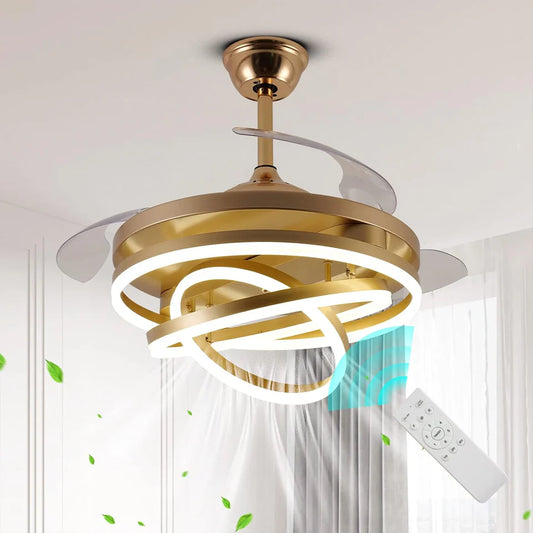 Zephyr Crystal Breeze Chandelier Fan With Remote Control - Sparc Lights
