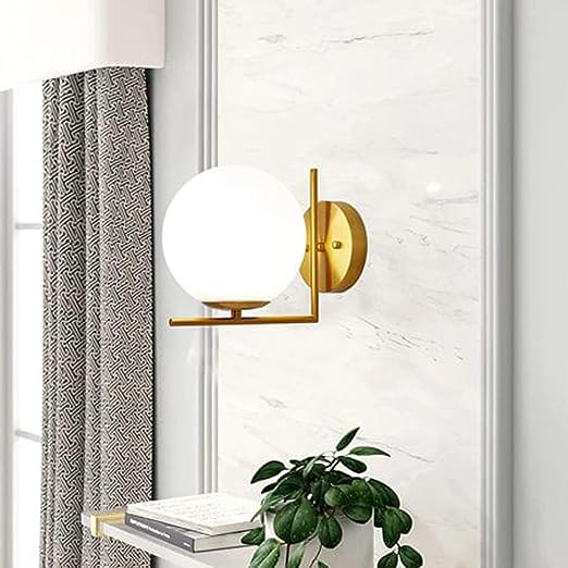 Luxurious Milk White & Golden Wall Light - Sparc Lights