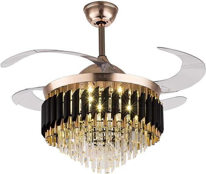 Black Mamba Chandelier Ceiling Fan with Remote Control - Sparc Lights