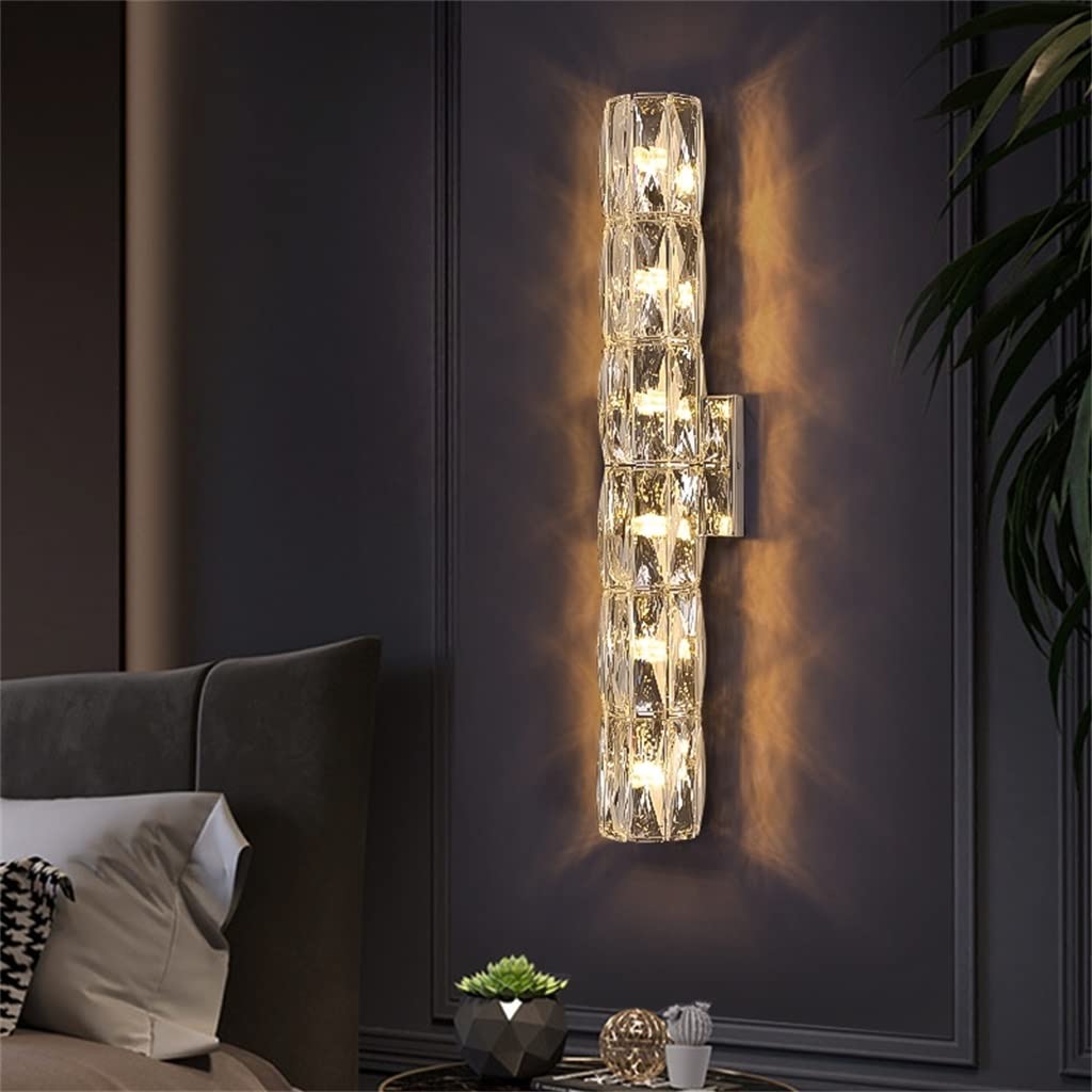 K9 Diamond Cut Crystal Vertical  LED Wall Mounted Light