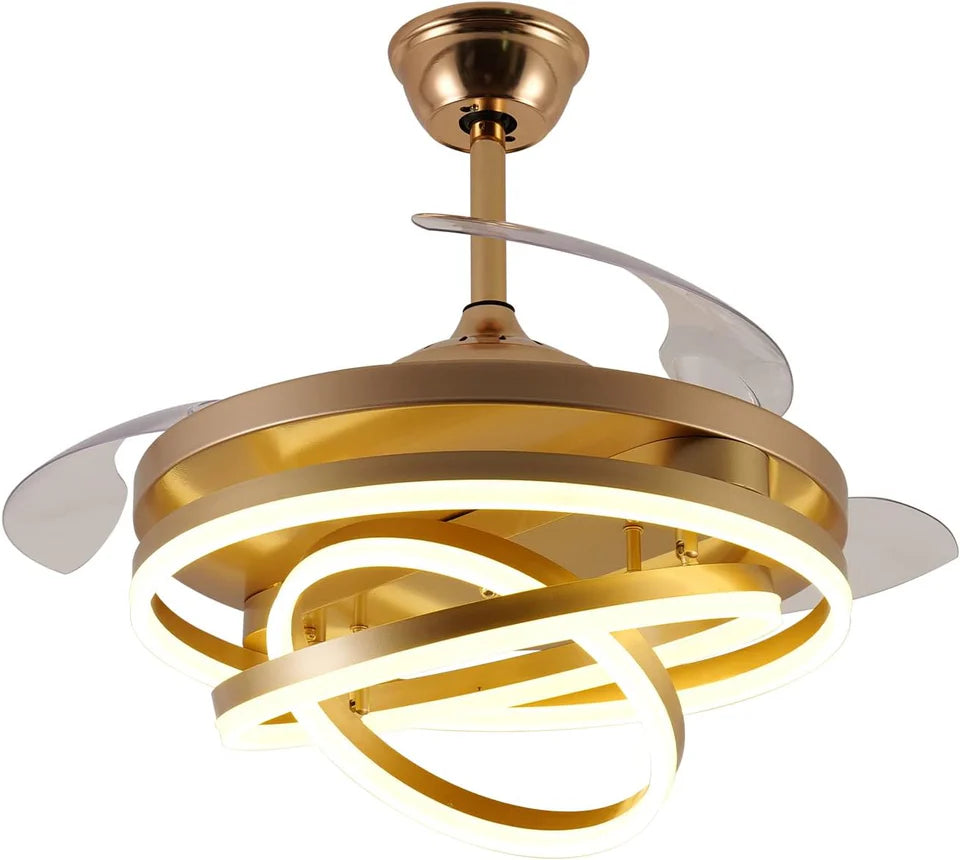 Zephyr Crystal Breeze Chandelier Fan With Remote Control - Sparc Lights