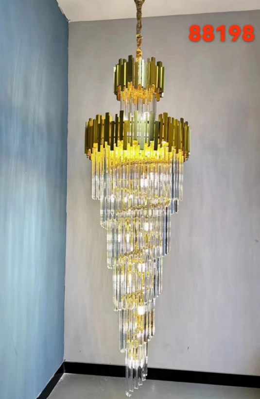 Gold Cascade Icicle Crystal Chandelier