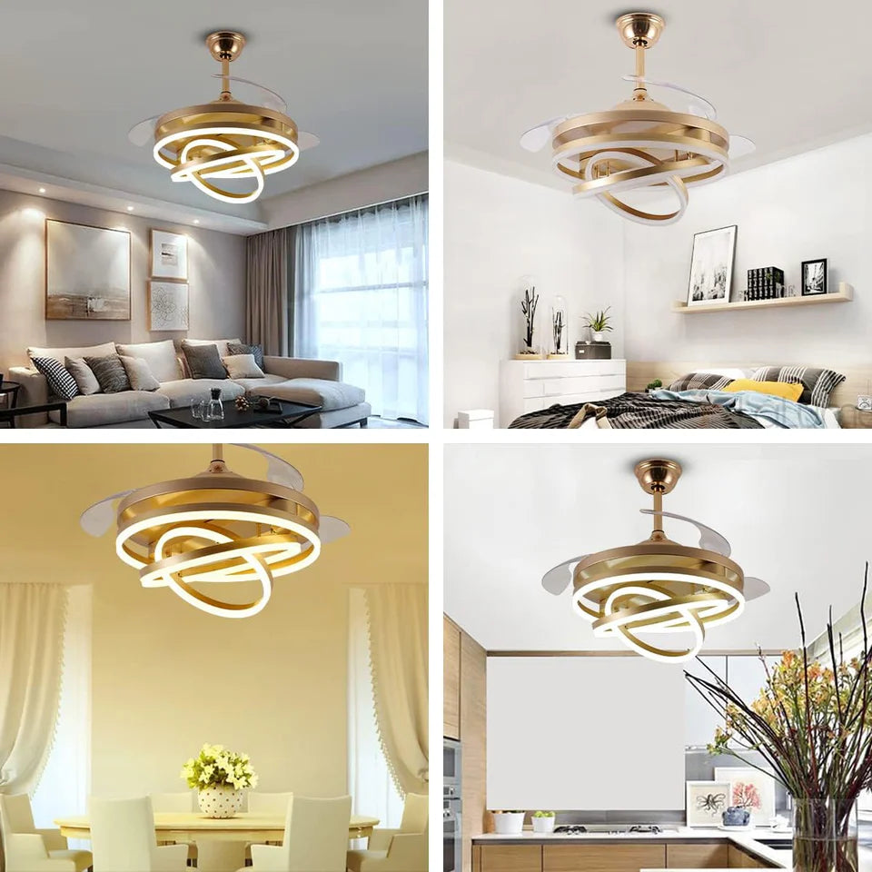 Zephyr Crystal Breeze Chandelier Fan With Remote Control - Sparc Lights