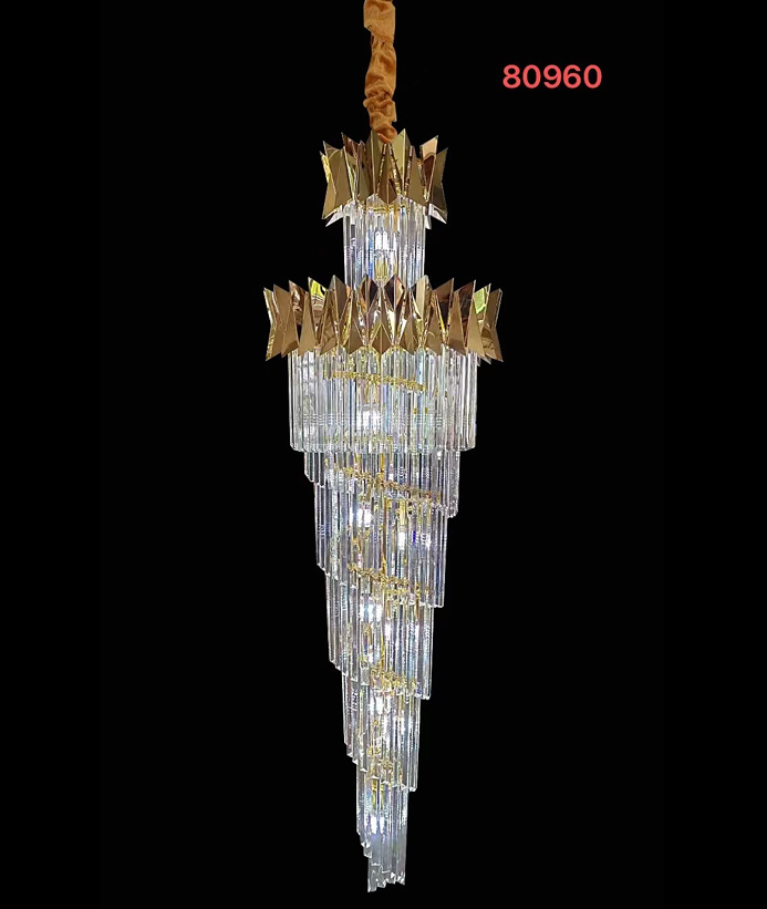 Golden Wedge Crystal Chandelier