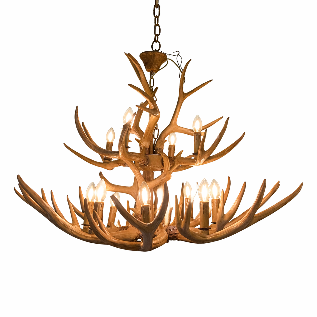 Antique Deer Antler Chandelier – 12 Light Statement Design