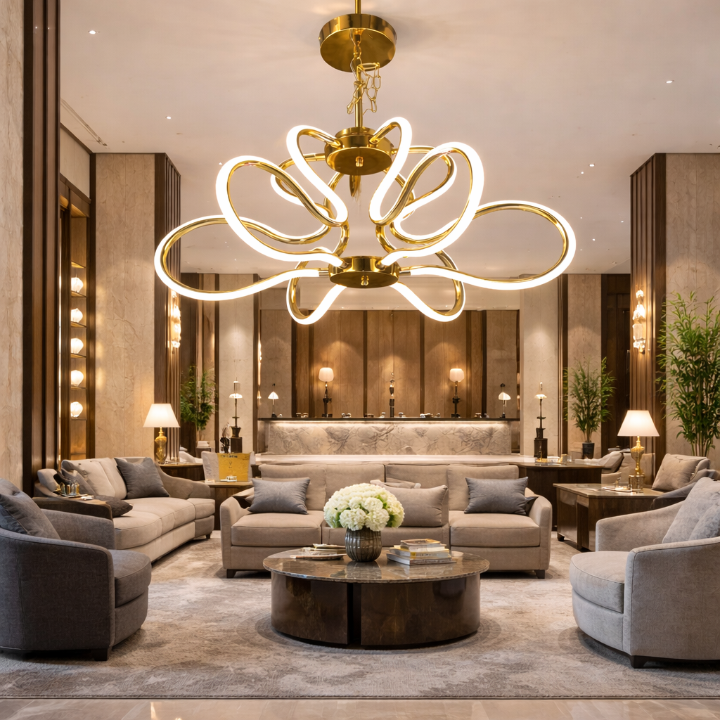 Antique LED Abstract Profile Chandelier