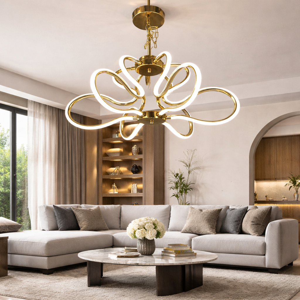 Antique LED Abstract Profile Chandelier