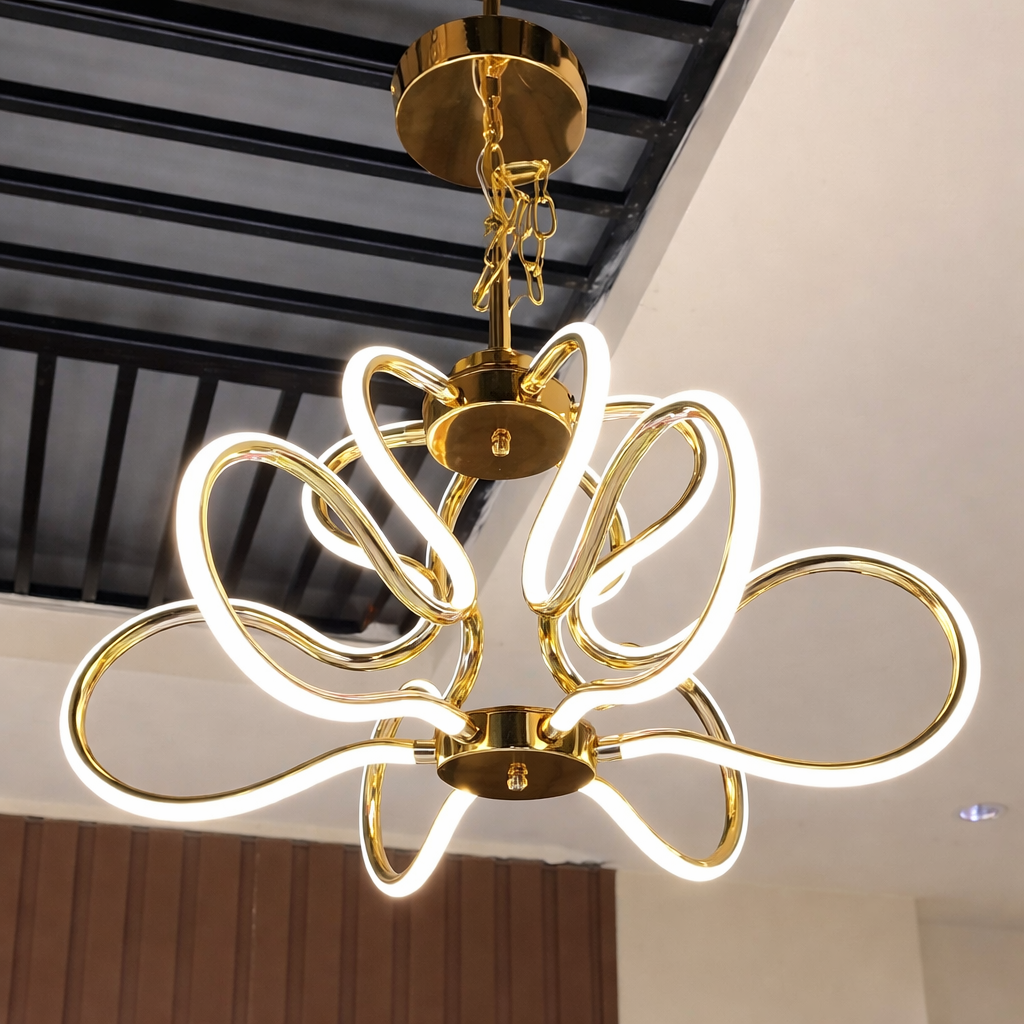 Antique LED Abstract Profile Chandelier