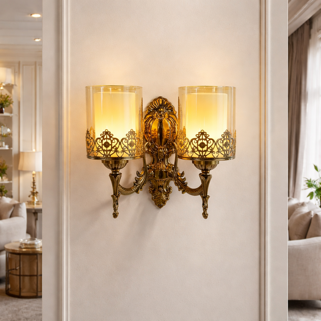 Antique Double Head Wall Lamp Sconce Light