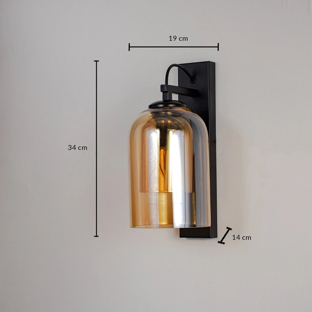 Upside Down Glass Wall Sconce LED Light – Champagne Finish