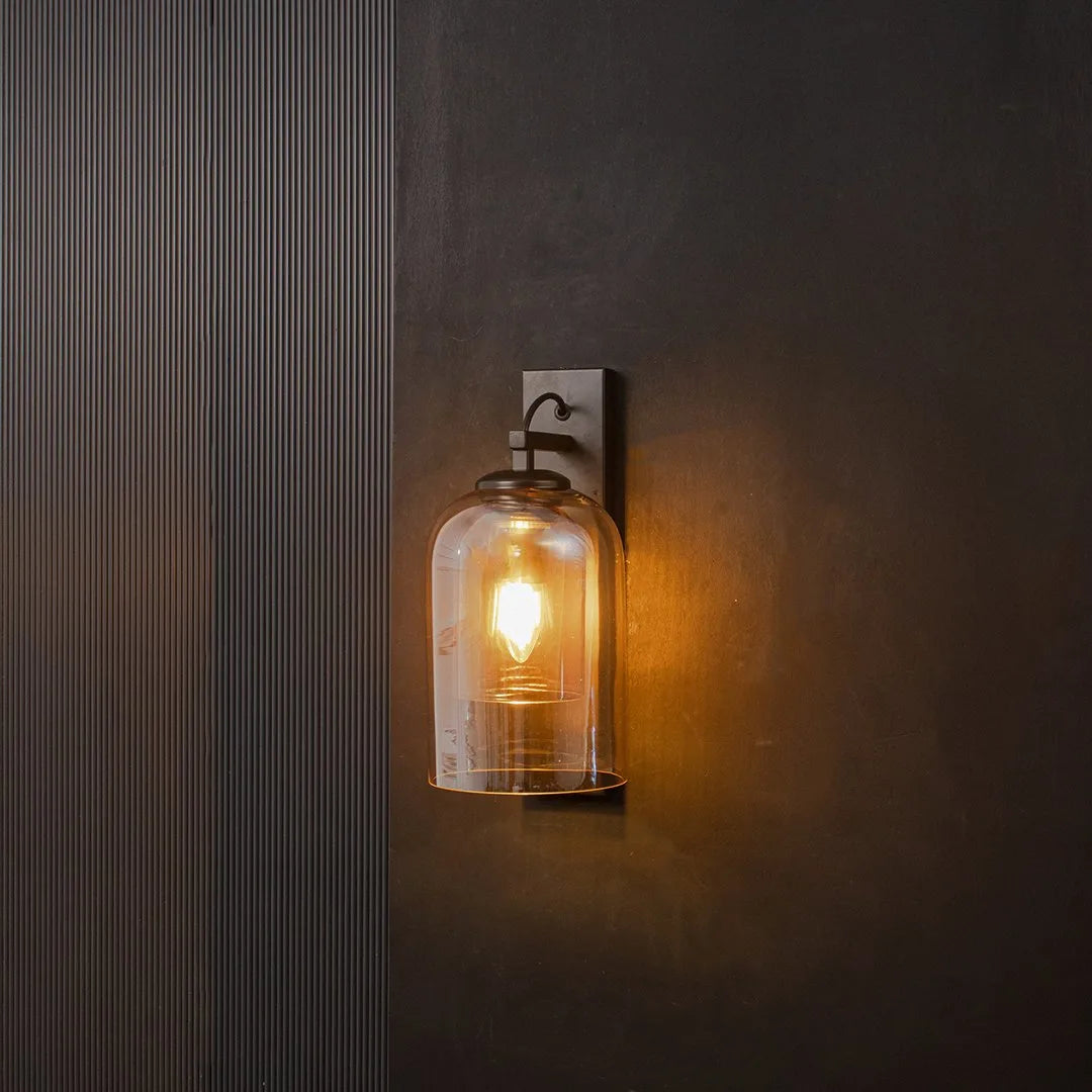 Upside Down Glass Wall Sconce LED Light – Champagne Finish