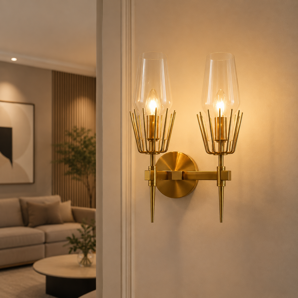 Champagne Glass Wall Light