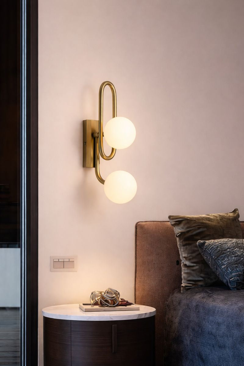 Cream White Dual Globe Wall Light - Sparc Lights