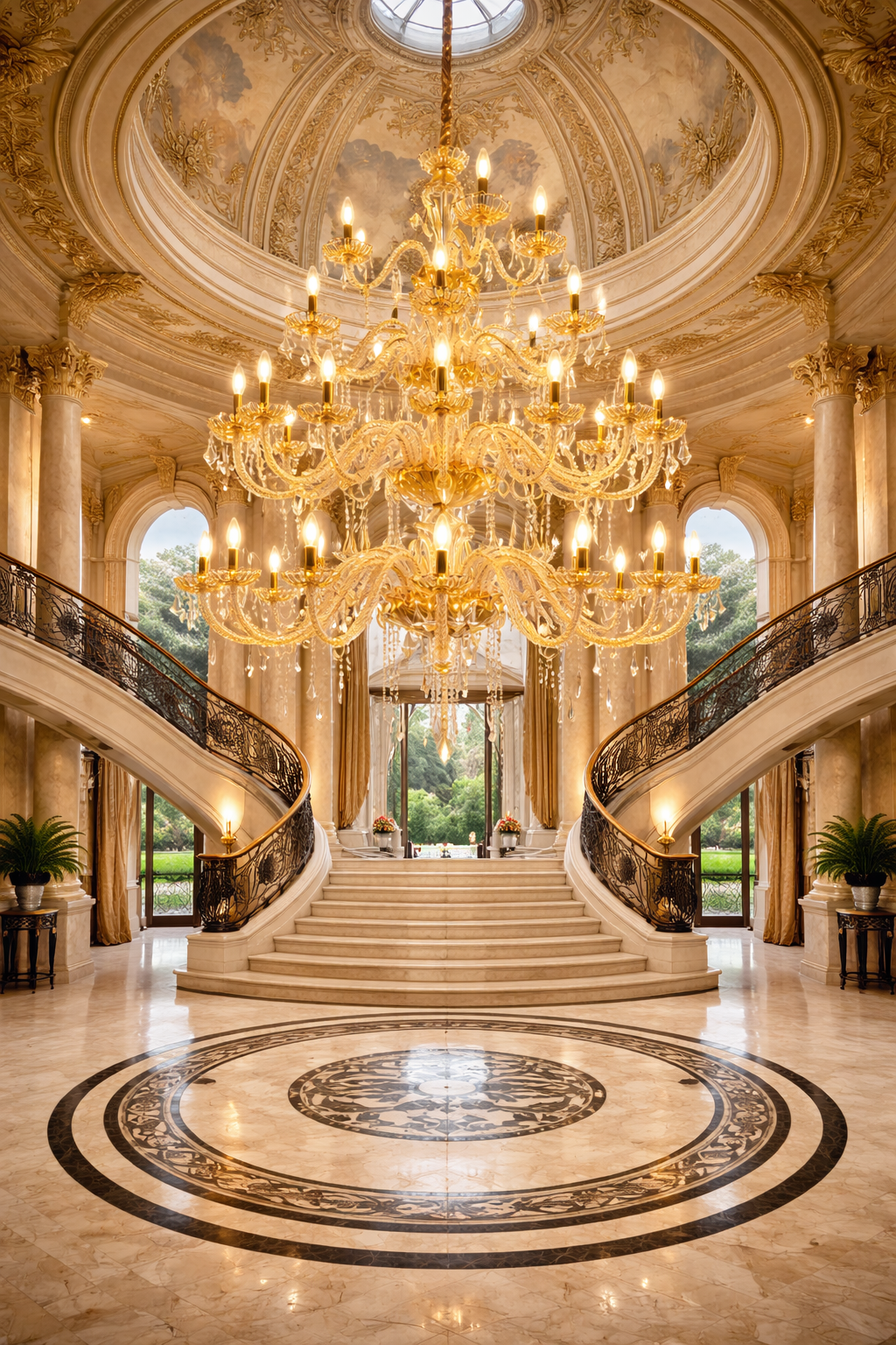 Crystal Chalice Italian Chandelier