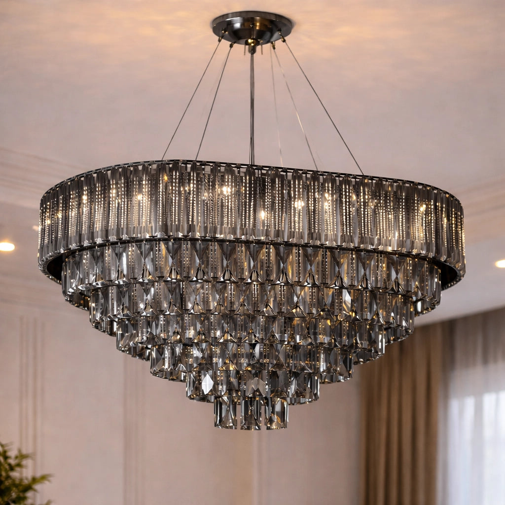 Crystal Floristic 5 Tier Layer Chandelier