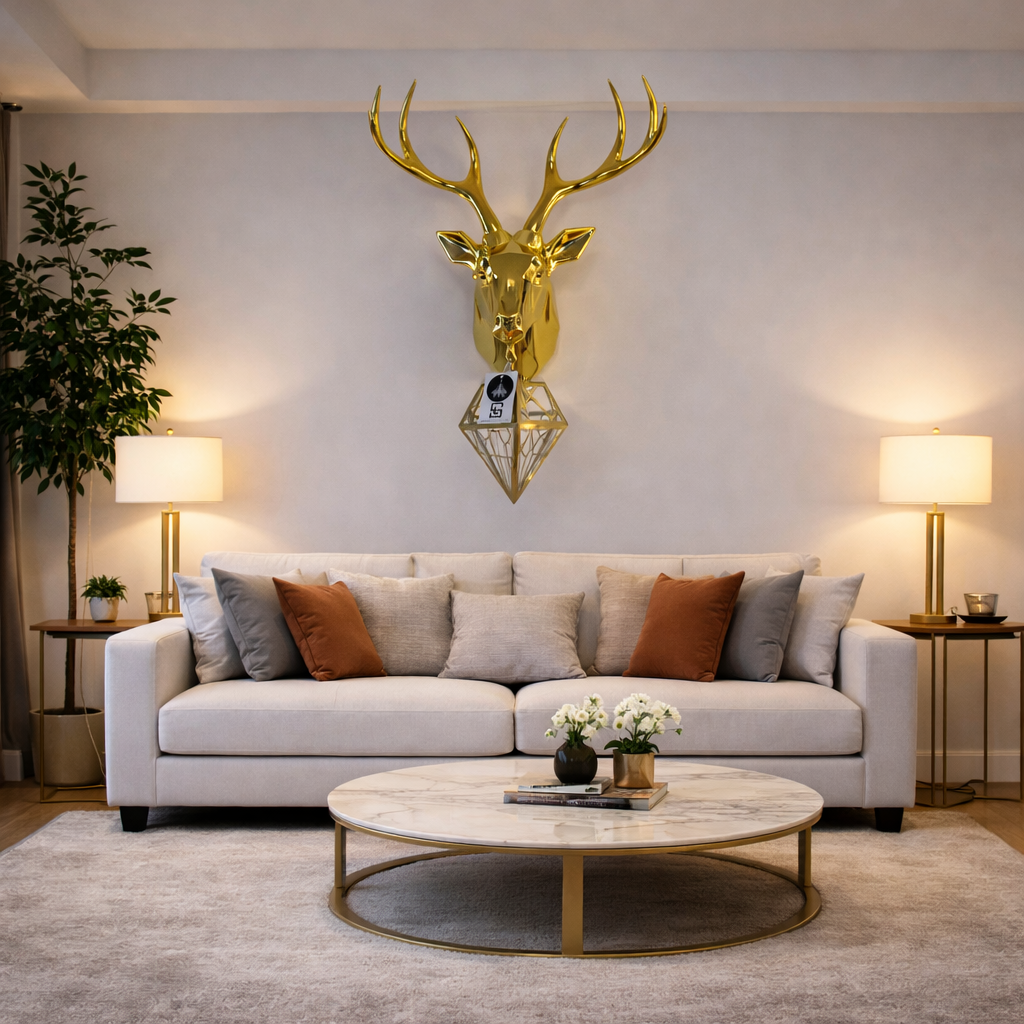 Deer Wall Light – Luxury Gold Stag Head Designer Wall Light