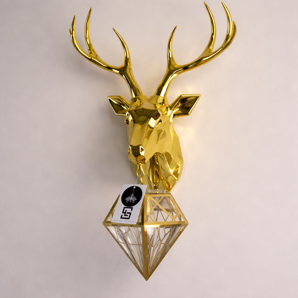 Deer Wall Light – Luxury Gold Stag Head Designer Wall Light