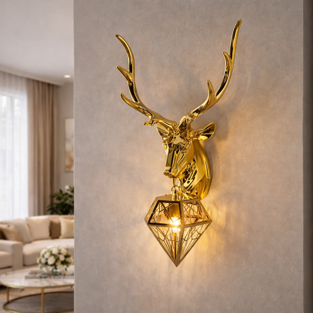 Diamond Hanging Deer Wall Light Lamp