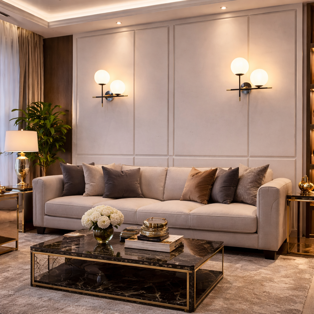 Double Head Round Sphere Ball Sconce Wall Light