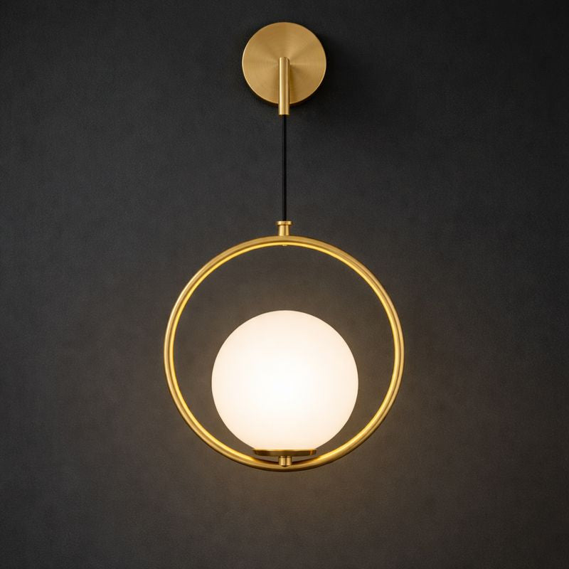 Elegant Metal Ring Wall Light