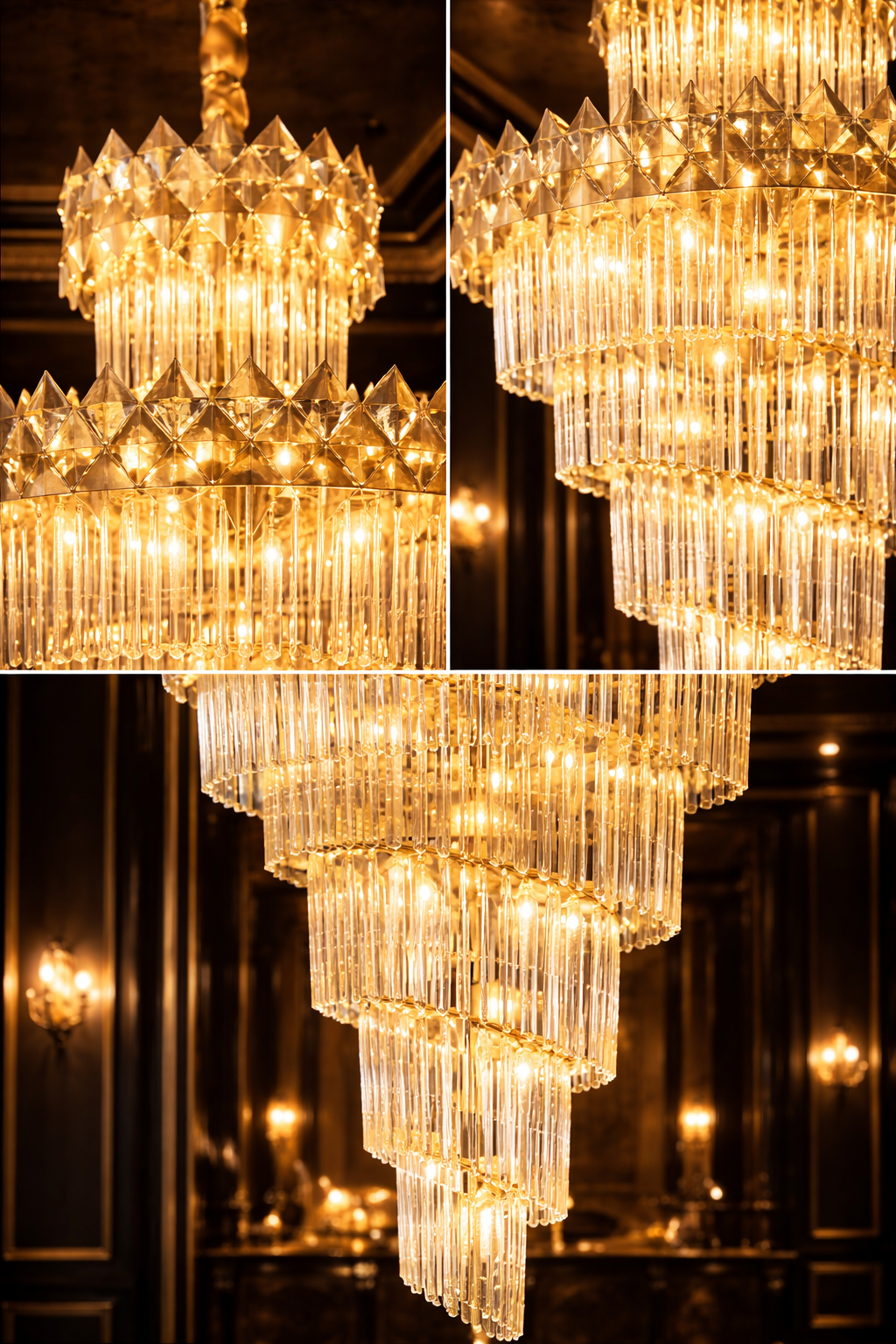 Gold Diamond Crystal Chandelier