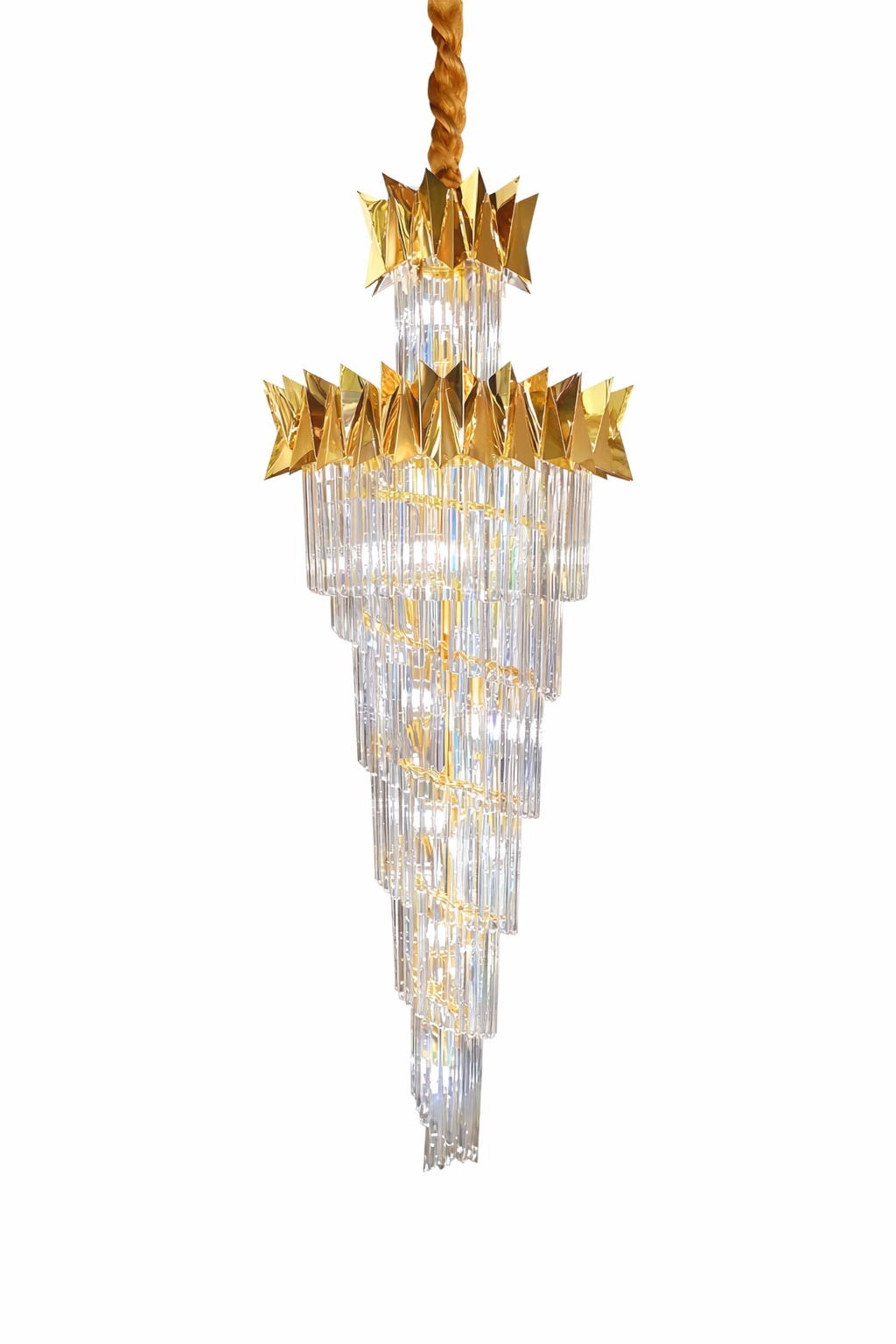 Golden Wedge Crystal Chandelier