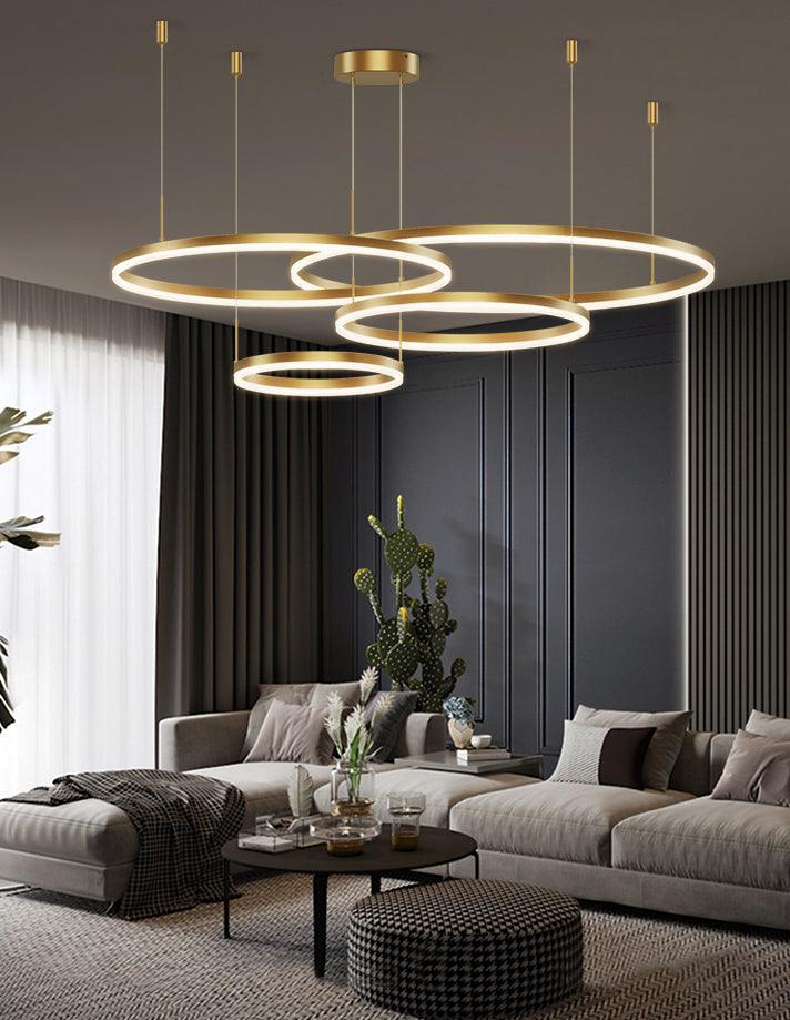 Modern 4 Ring Interior Chandelier