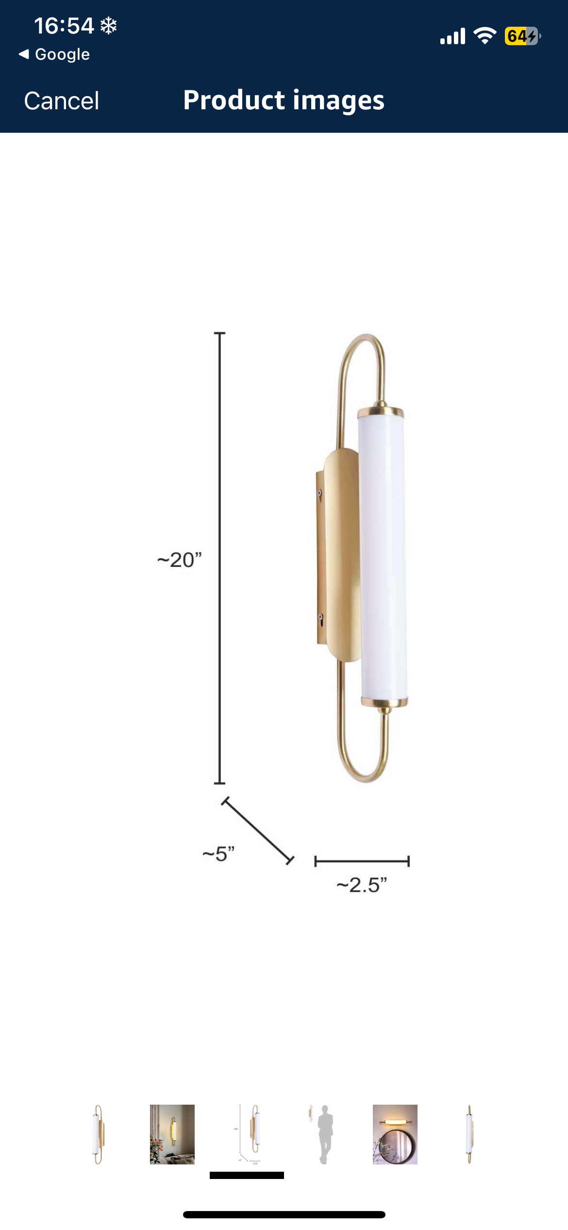 Bar Handle Modern Acrylic Wall Light