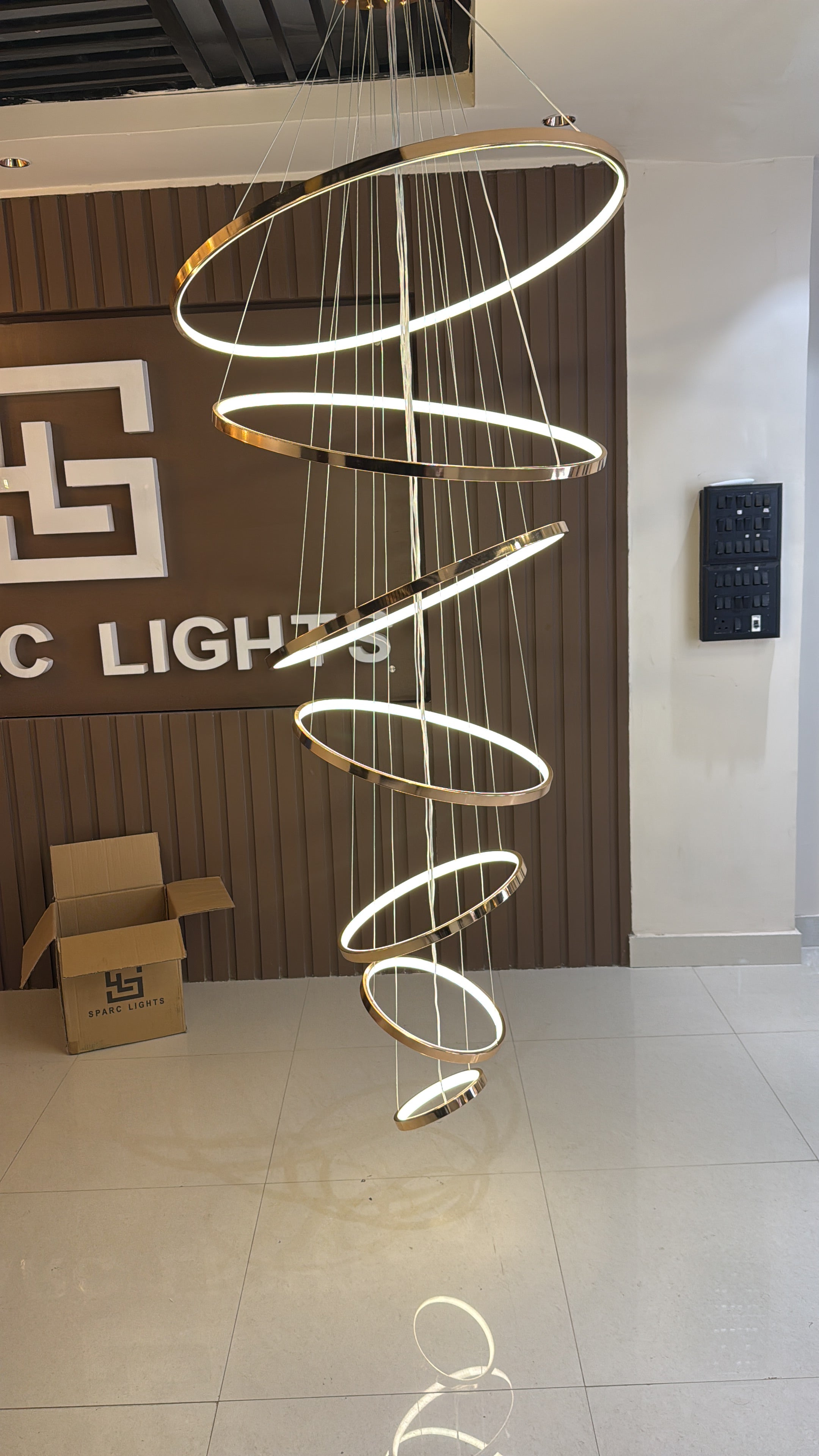 Modern Duplex 7 & 11 Rings LED Hanging Chandelier