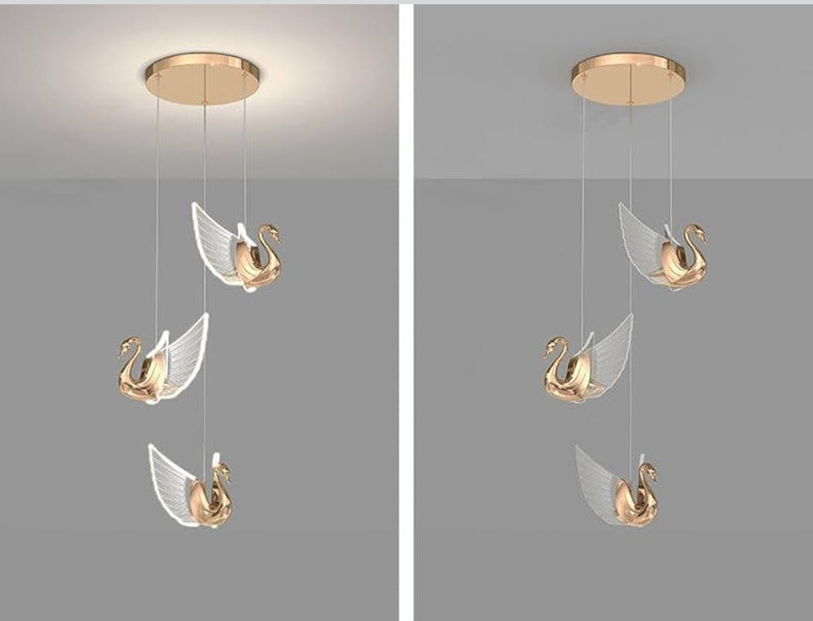 Modern Sworn Hanging Chandelier with 3 Colour Changing Feature