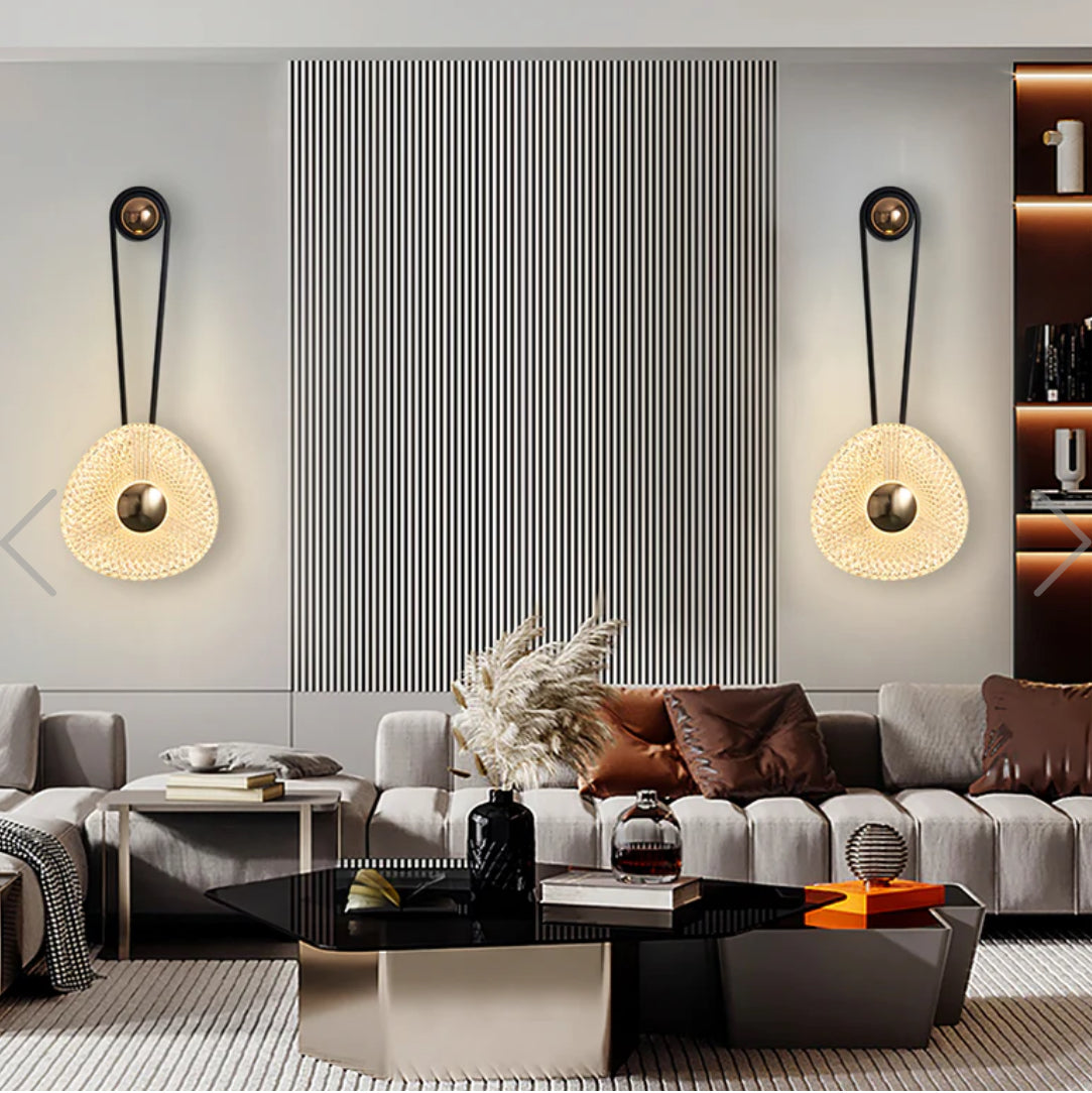 Modern Patterned Glass Necklace LED Wall Sconce Light