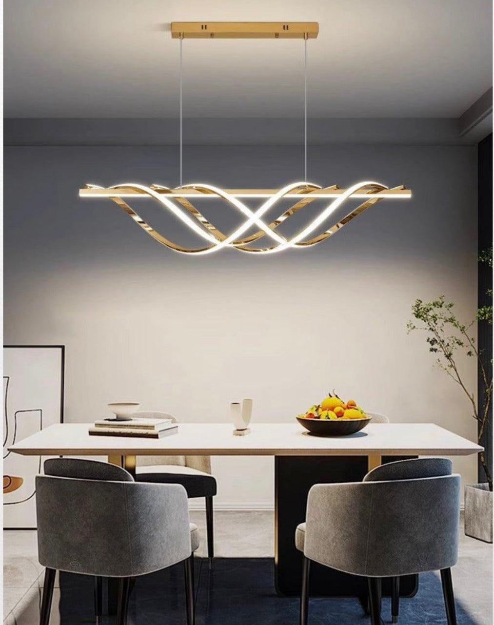 Modern Chronicle Twisted LED Pendant Chandelier Light