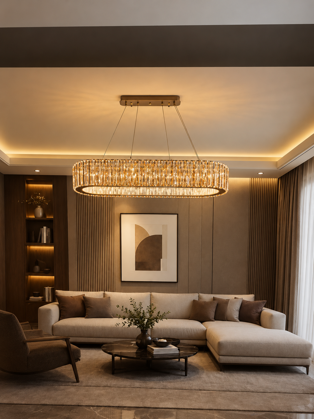 Luxury Oval Crystal Chandelier