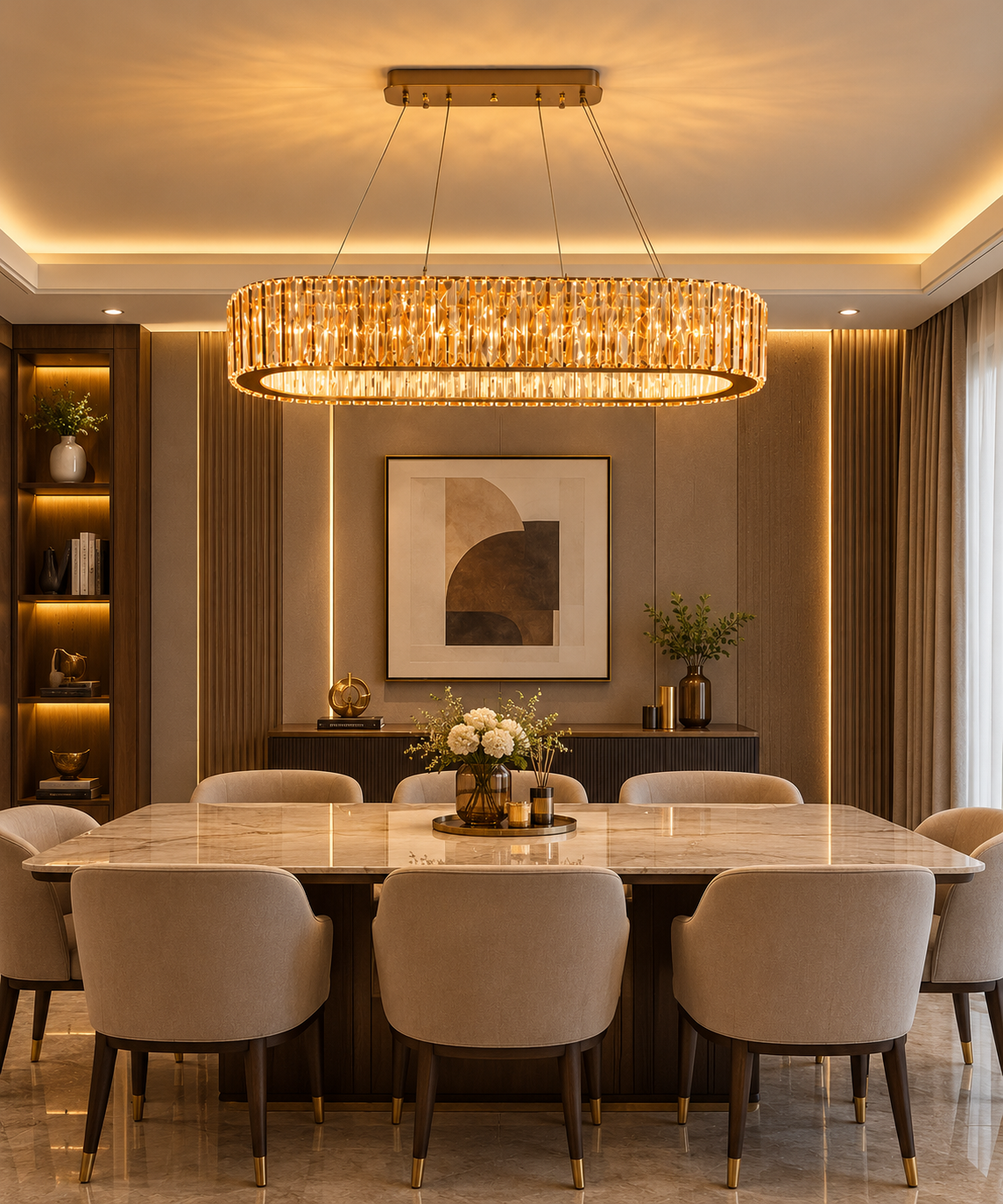 Luxury Oval Crystal Chandelier