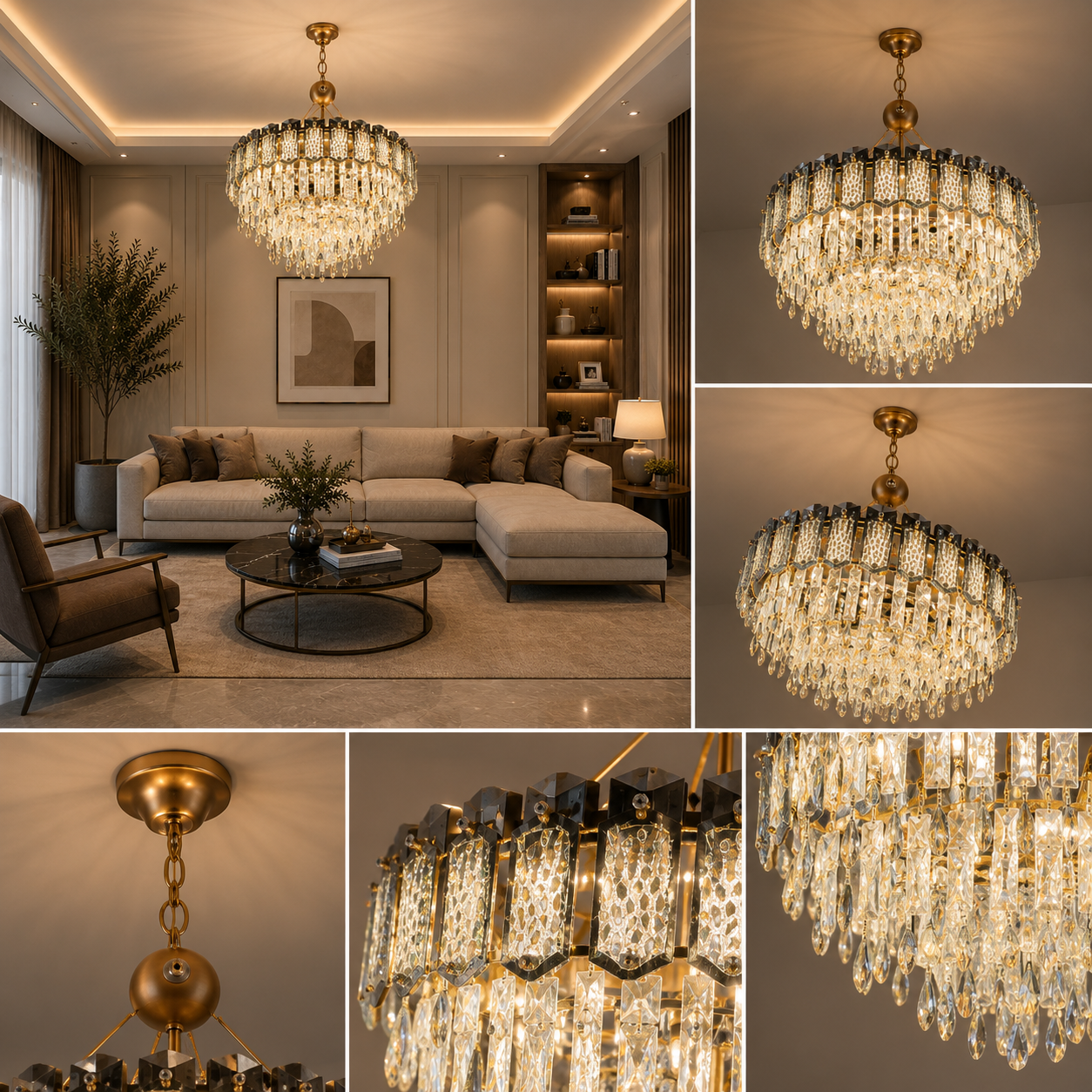 Imperial Smoke Crystal Chandelier