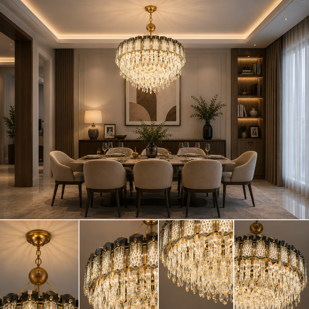 Imperial Smoke Crystal Chandelier