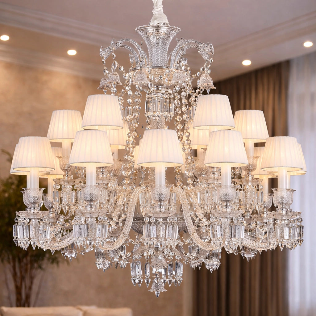 Italian Vintage Lampshade Jhumar Chandelier